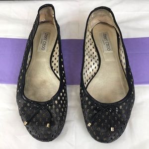 Jimmy Choo Black Cut Out Flats